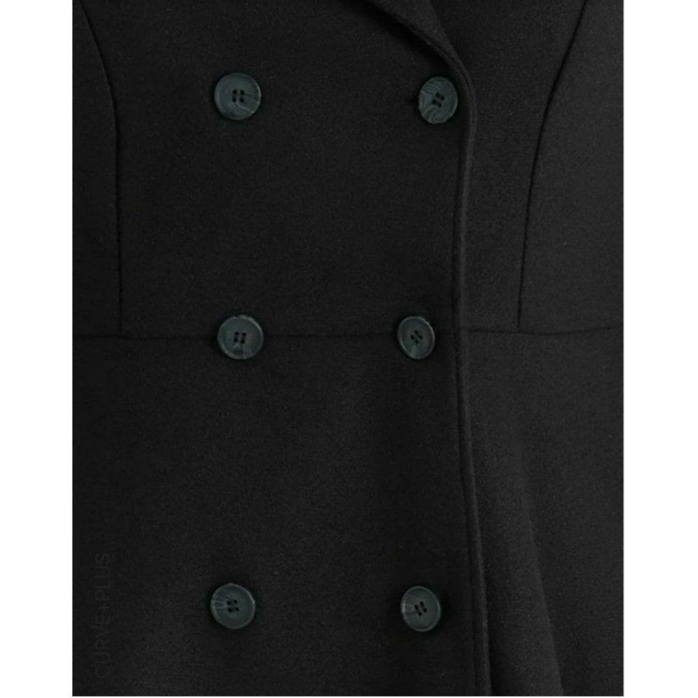 Black Double Breasted Shein Coat Various Sizes - Picture 4 of 7